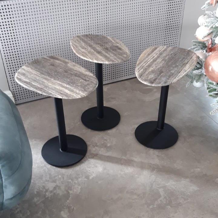 Modern Pedestal Side Tables Set