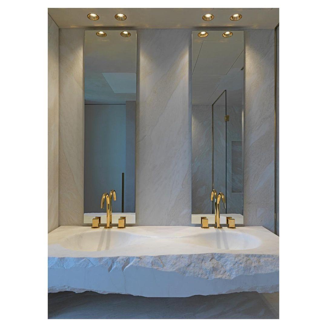 White Marble Double Vanity Washbasin