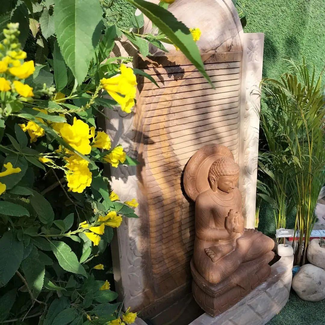 Sandstone Buddha Wall Fountain - Image 3