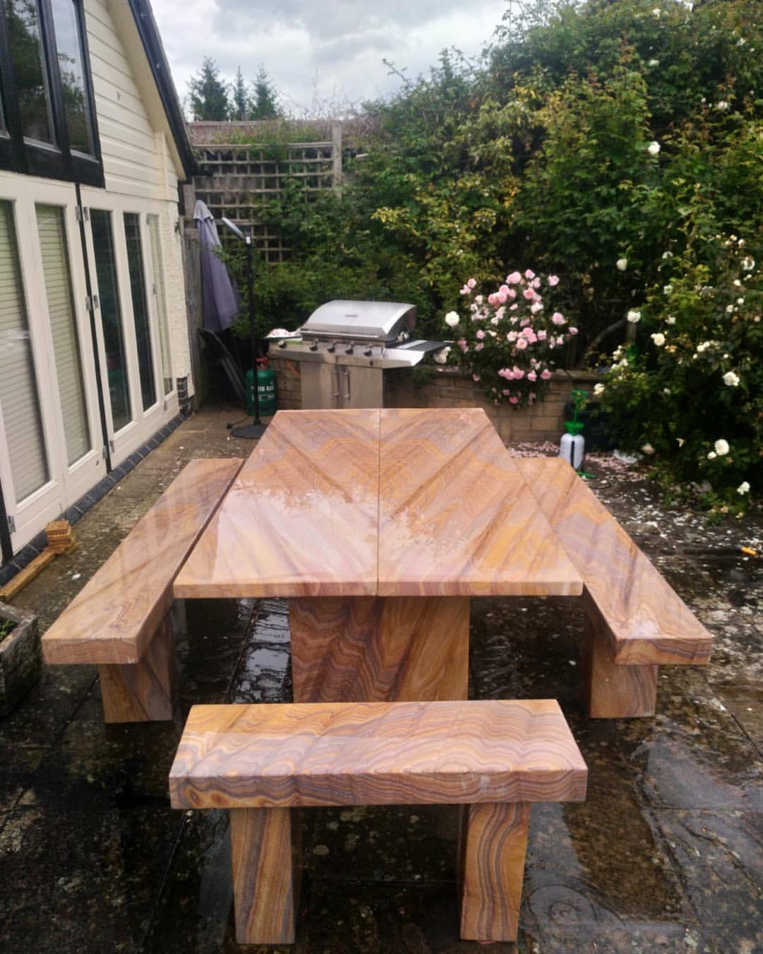 Sandstone Outdoor Dining Set