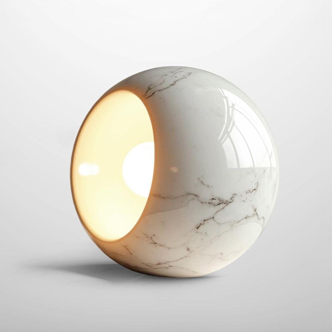 White Marble Orb Lamp