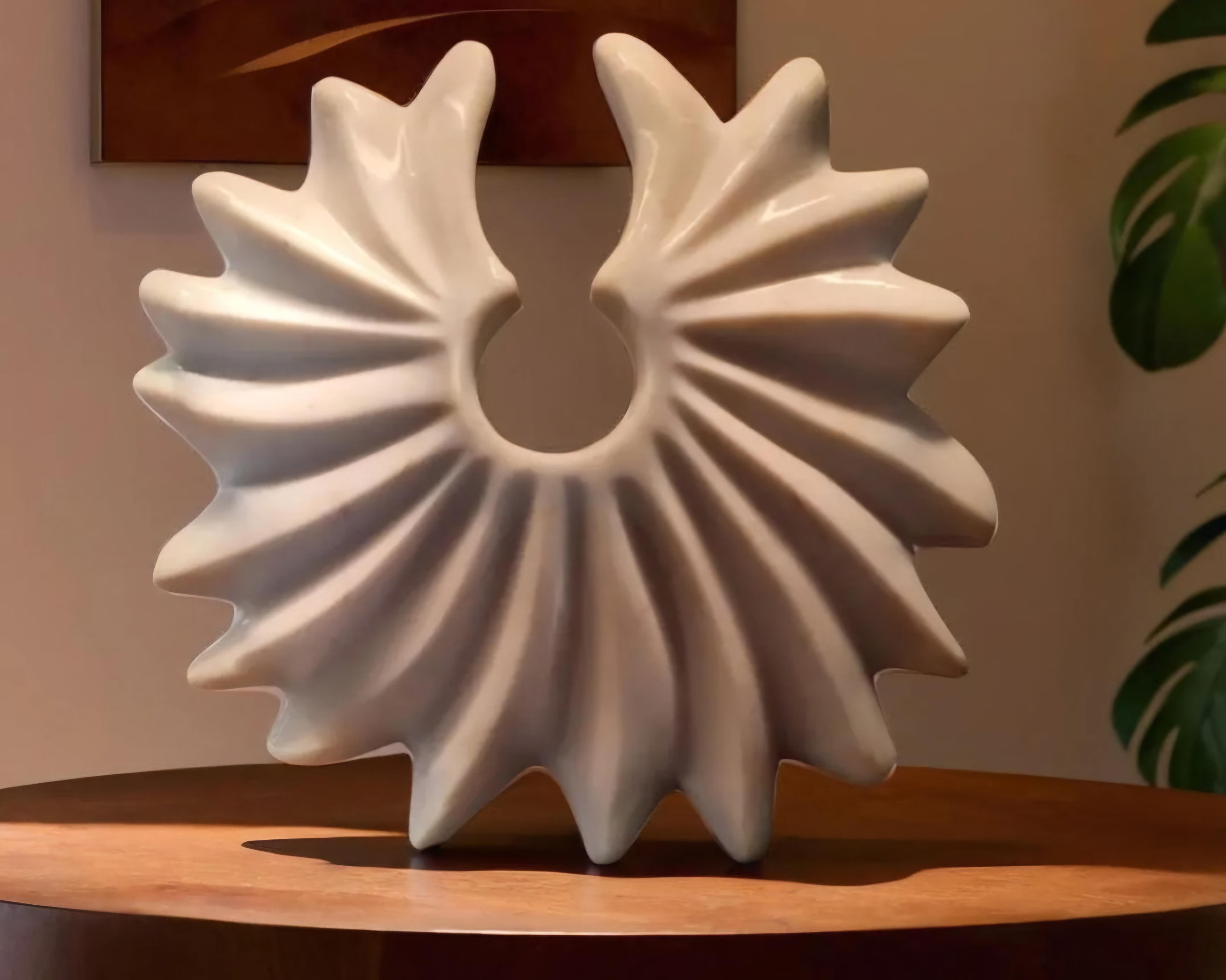 White Marble Spiral Sculpture