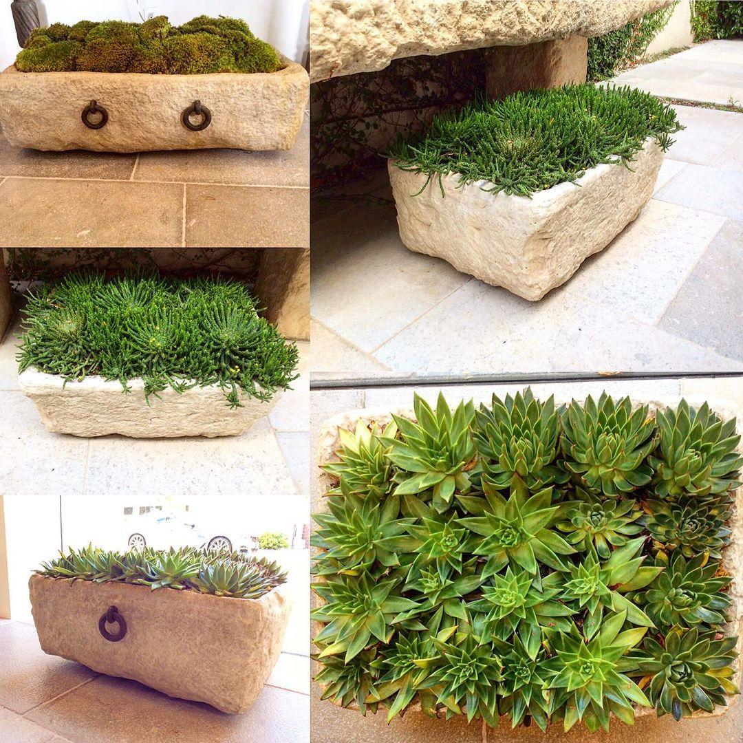 Rustic Sandstone Trough Planter