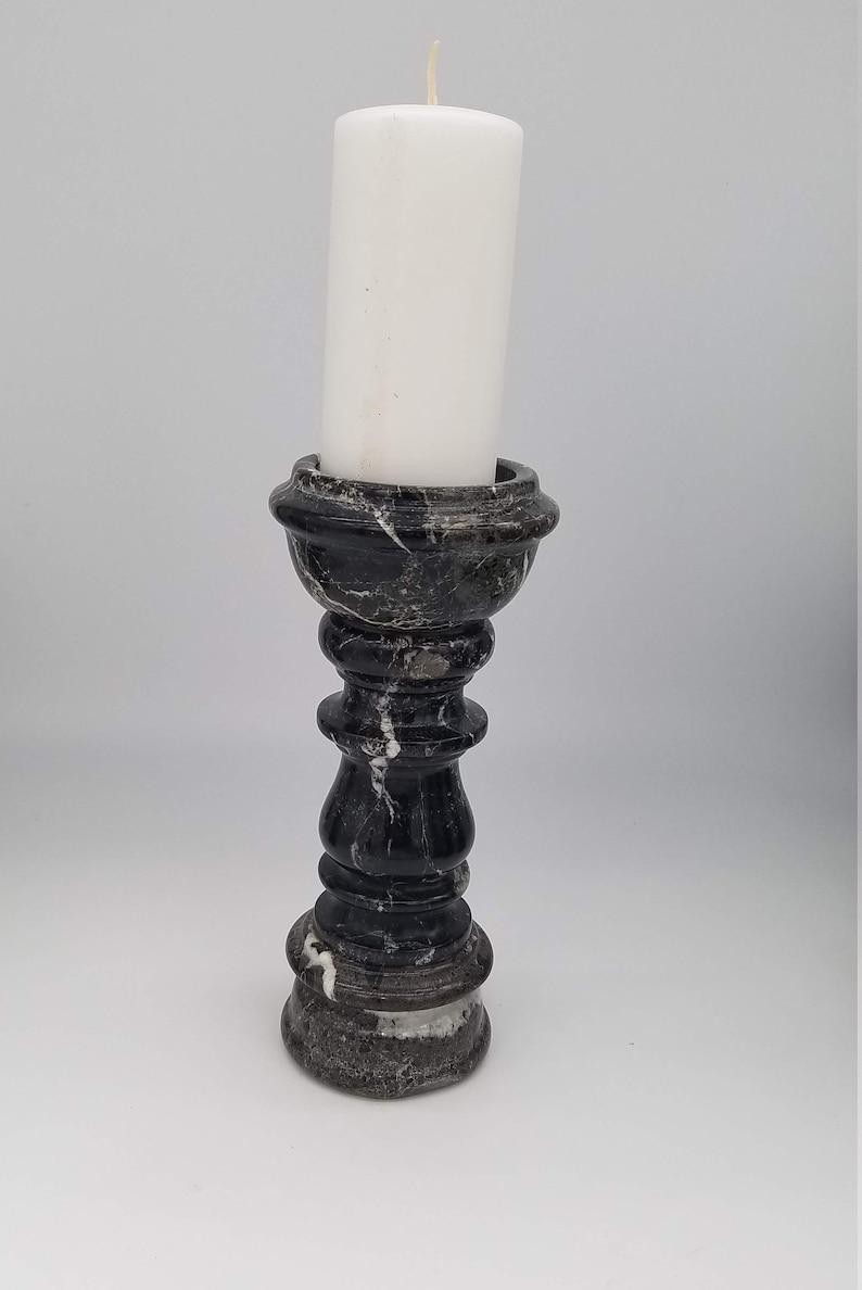 White Marble Pillar Candle Holder