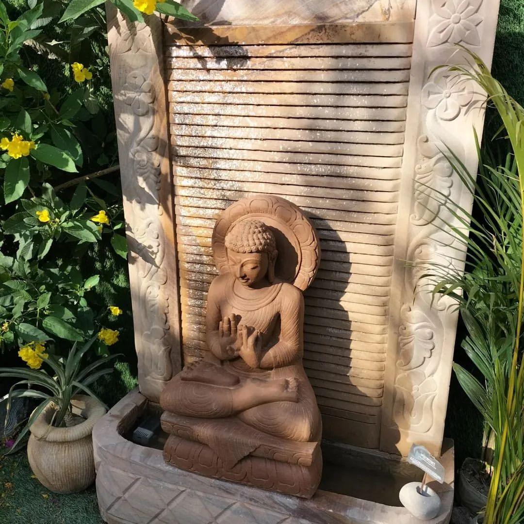 Sandstone Buddha Wall Fountain - Image 2