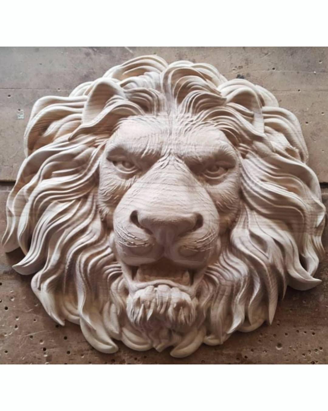 Sandstone Lion Head Sculpture