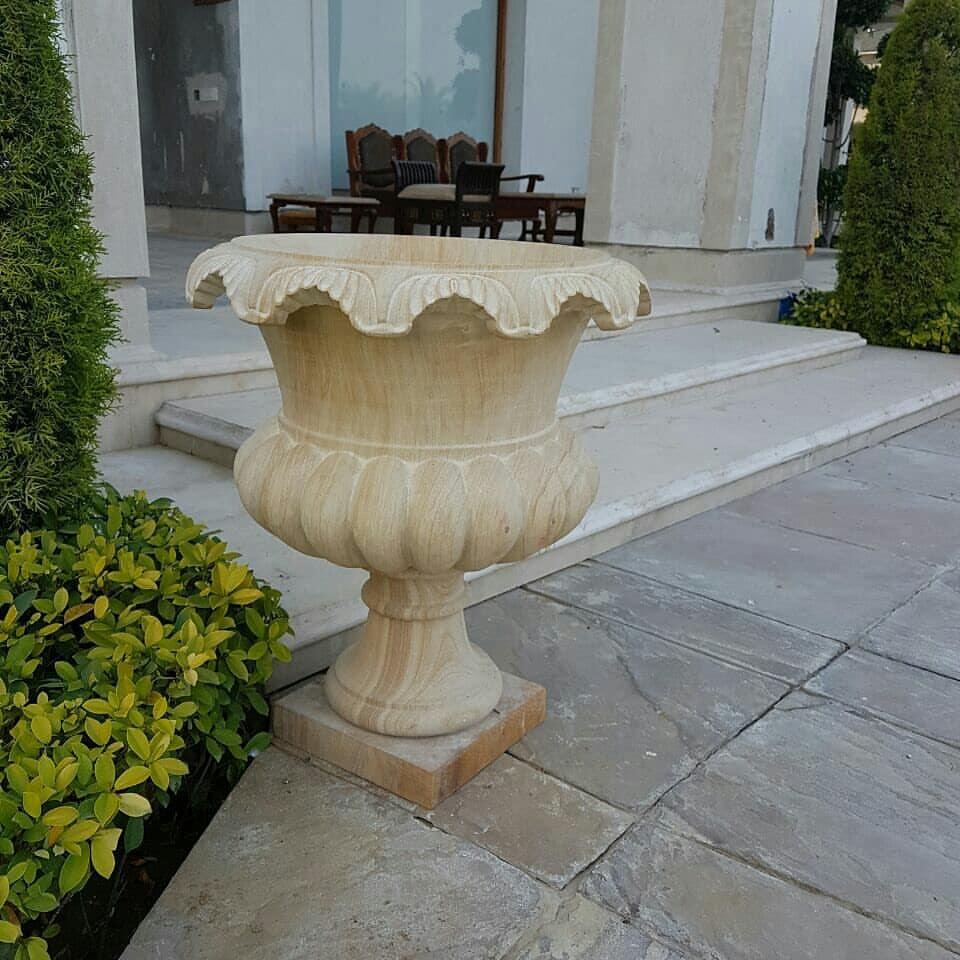 Classic Pedestal Sandstone Planter