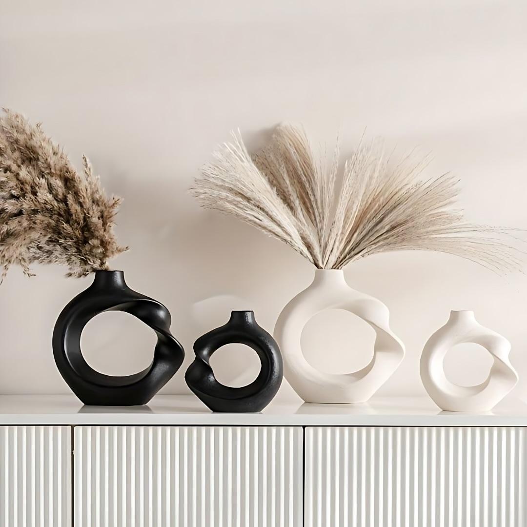 Contemporary Beslana Marble Vase Set